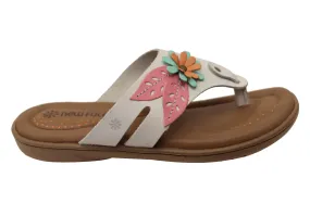 New Face Taylor Womens Comfort Leather Thongs Sandals Made In Brazil