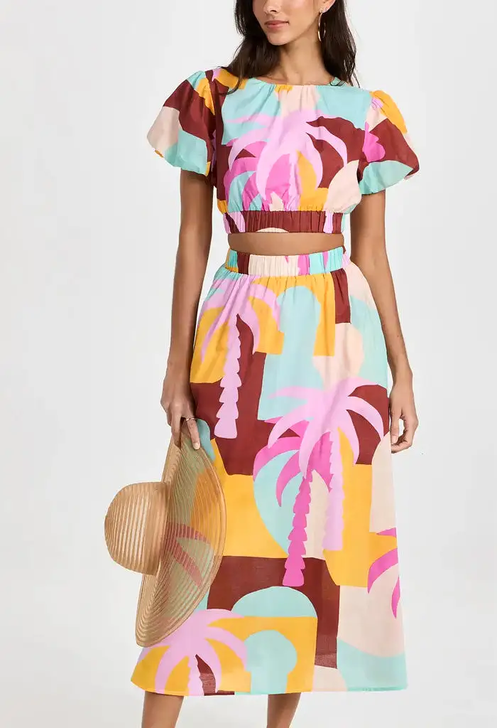 Palmera Skirt-Pastel Tropical