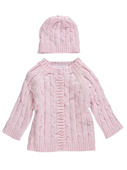 PINK SWEATER/HAT SET