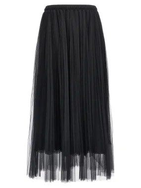 Pleated Tulle Skirt Skirts Black