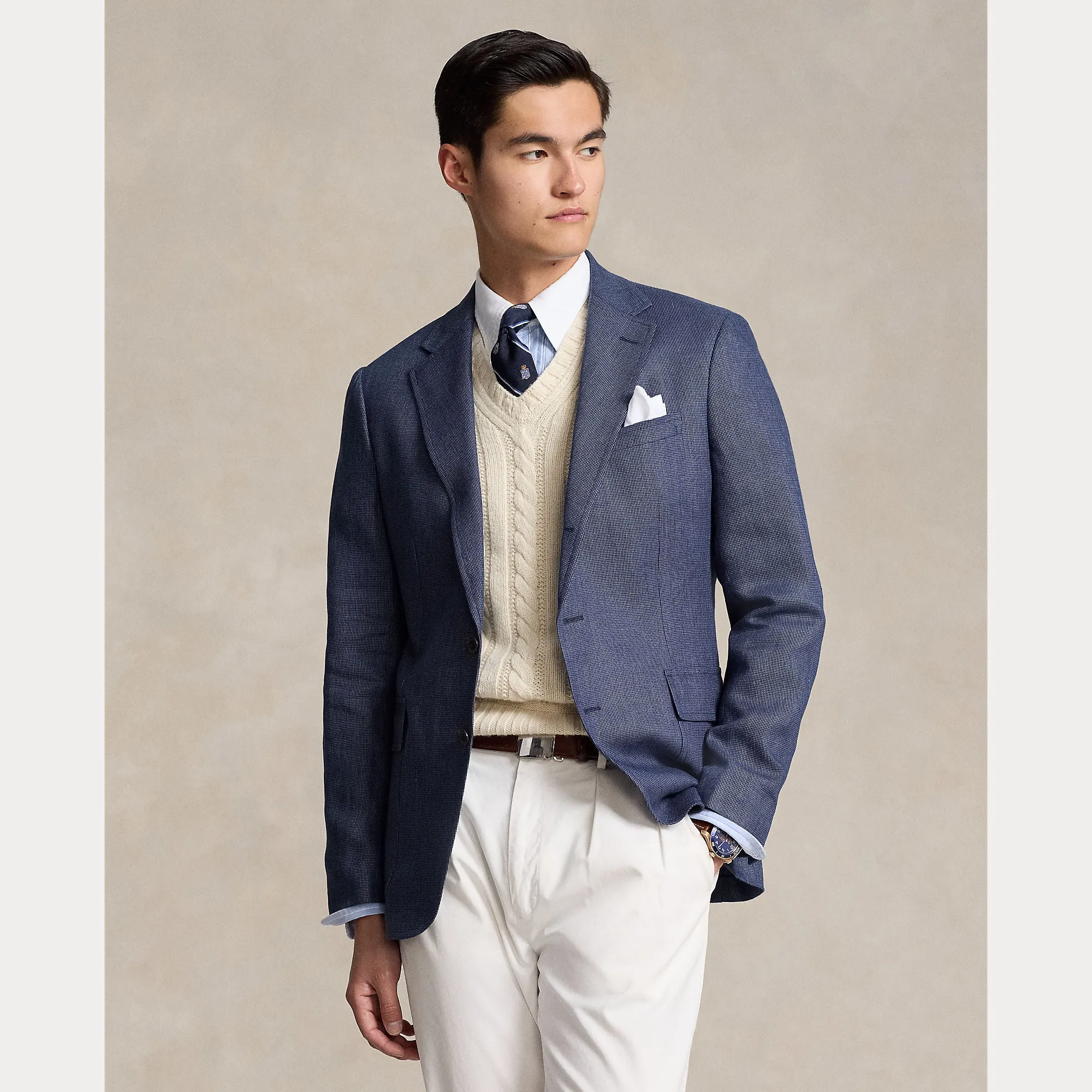 POLO SOFT MODERN TICK-WEAVE SUIT JACKET