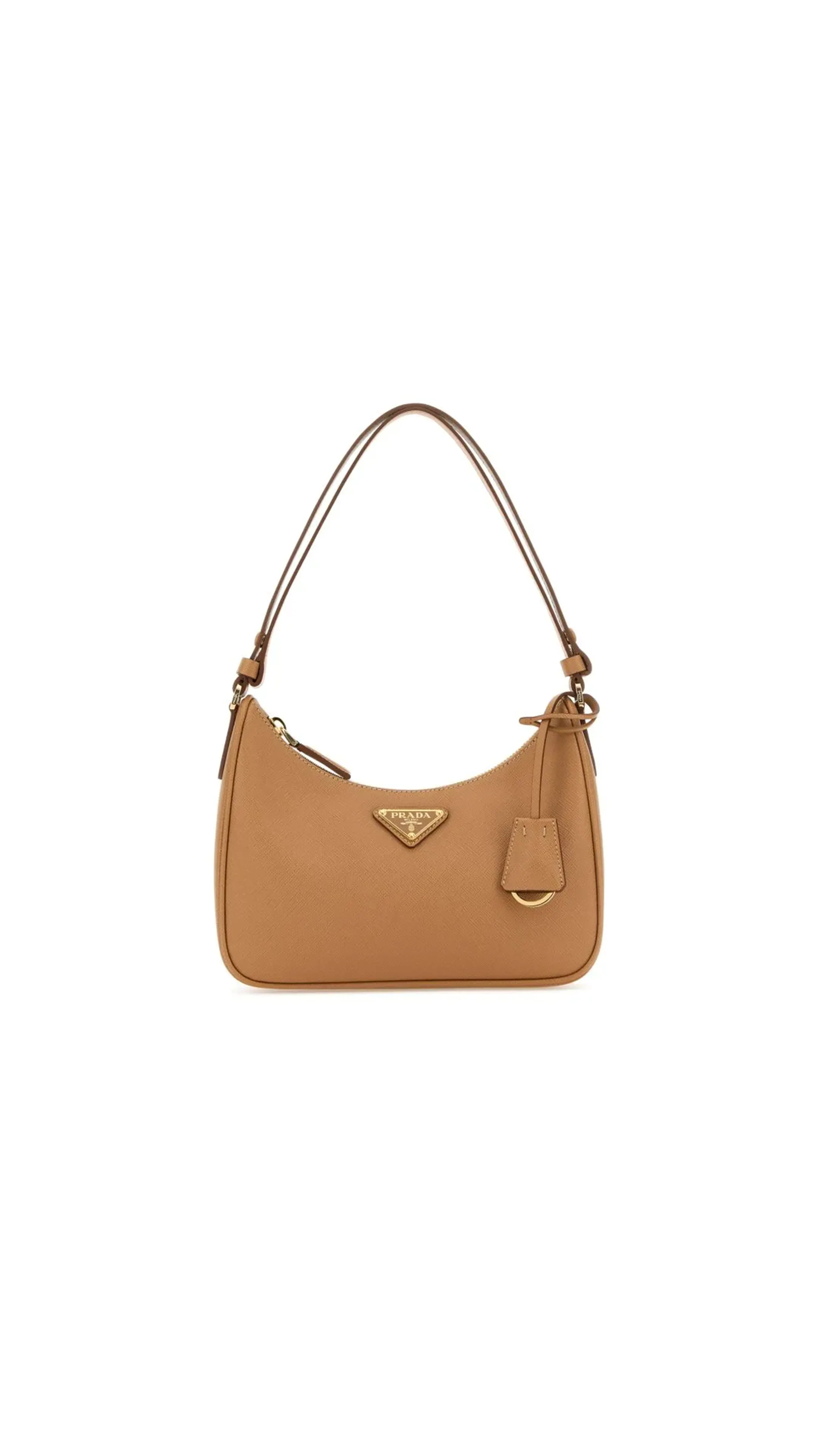 Re-Edition Saffiano Leather Mini Bag - Caramel