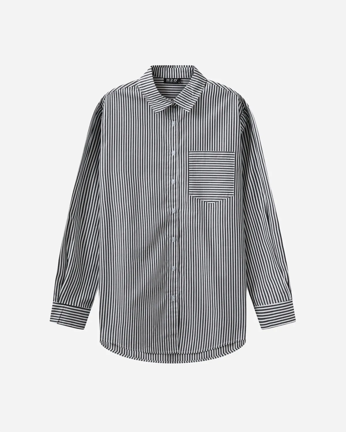 Rnne Essential Pajamas Shirt L/S - Black/White Stripe