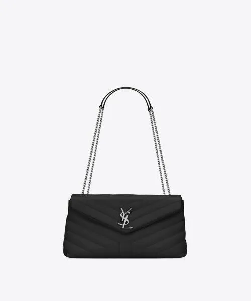 Saint Laurent LouLou Medium in Metelasse “Y” Leather Black