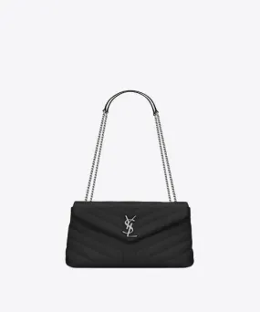 Saint Laurent LouLou Medium in Metelasse “Y” Leather Black