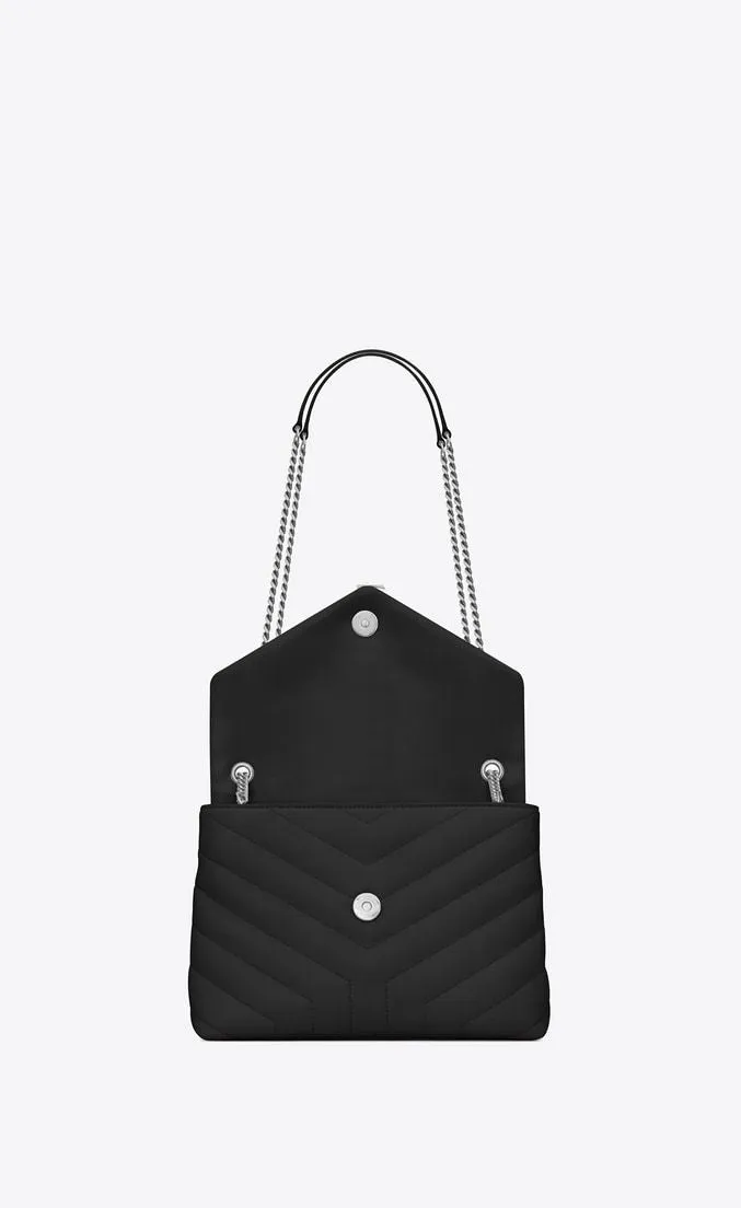 Saint Laurent LouLou Medium in Metelasse “Y” Leather Black