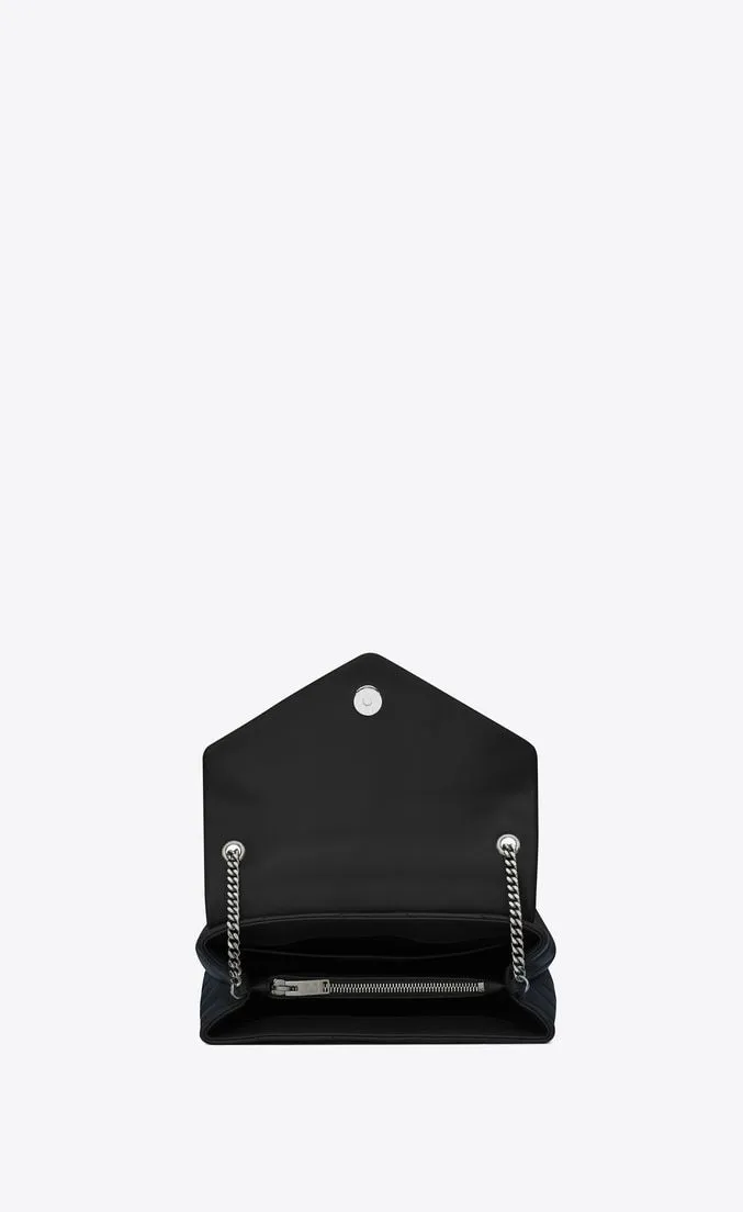 Saint Laurent LouLou Medium in Metelasse “Y” Leather Black