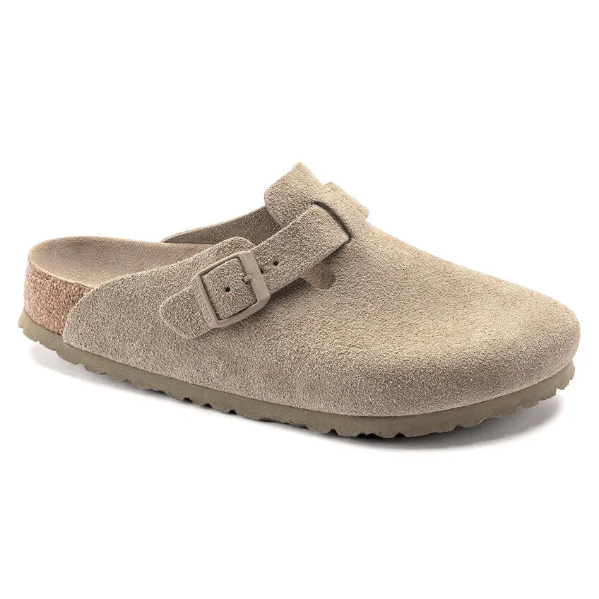 SALE! Birkenstock SFB Suede Boston Sandal - KHAKI GREEN/TAN Suede Shoe from Birkenstock