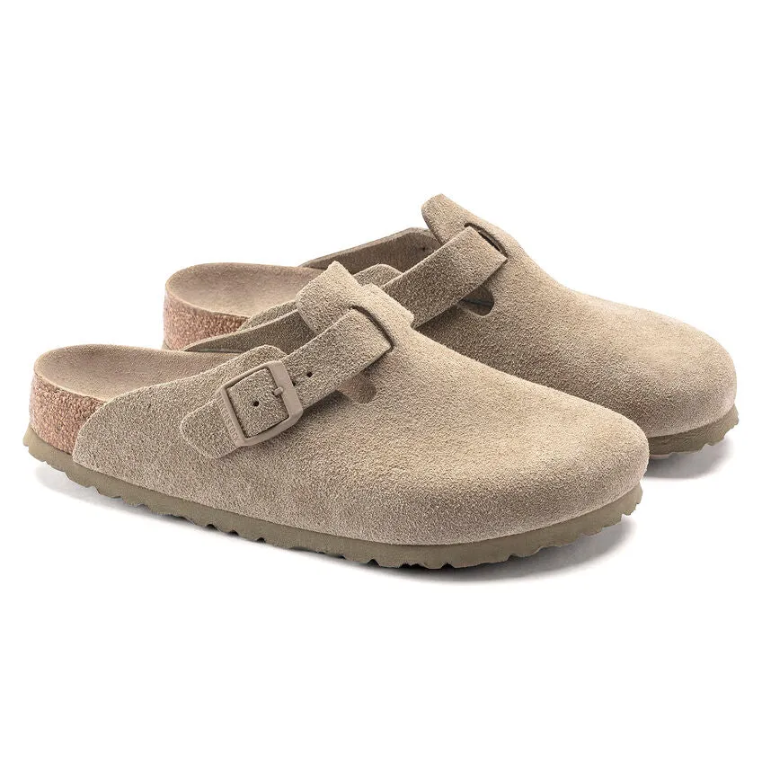 SALE! Birkenstock SFB Suede Boston Sandal - KHAKI GREEN/TAN Suede Shoe from Birkenstock