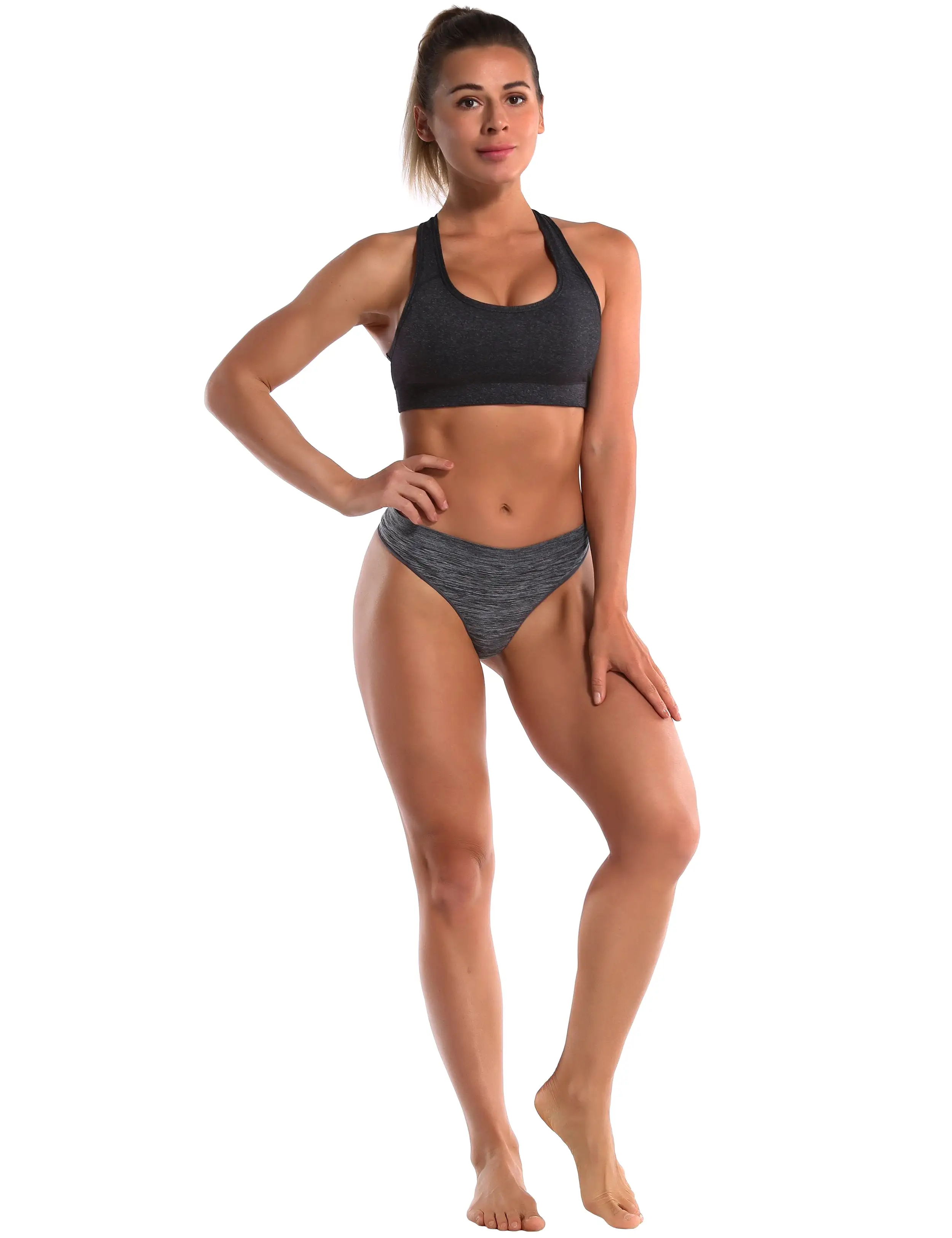 Seamless Sports Thongs Underwear heathercharcoal ins_yogastudio