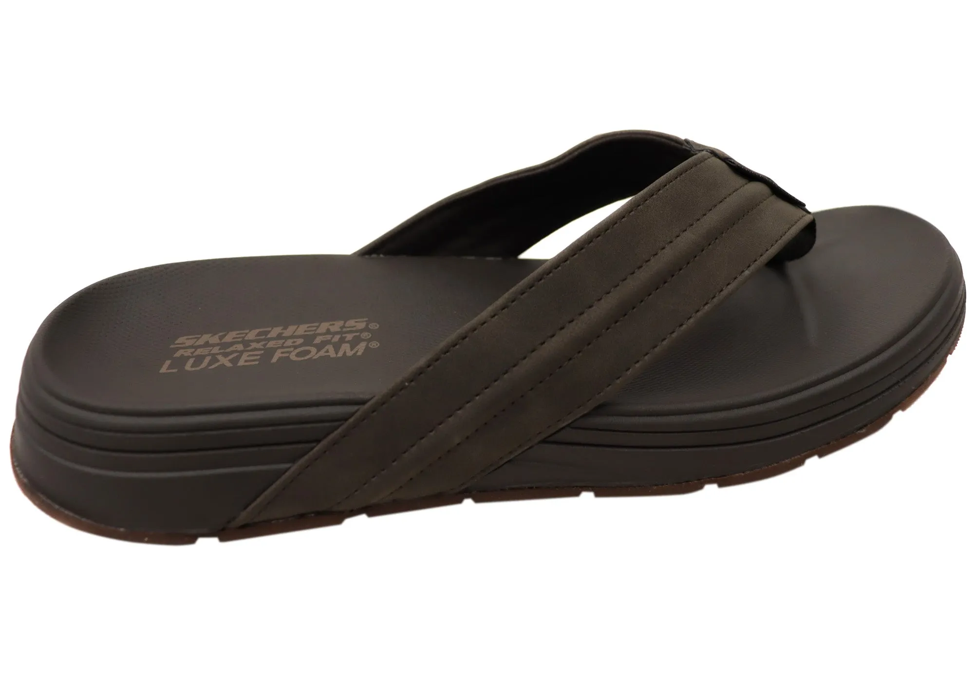 Skechers Mens Relaxed Fit Patino Marlee Extra Wide Fit Thongs Sandals