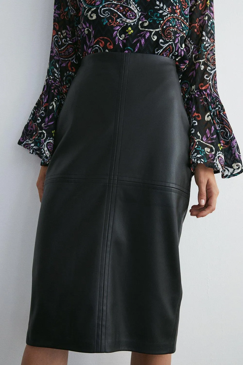 Skirts | Easy Faux Leather Pencil Skirt | Warehouse