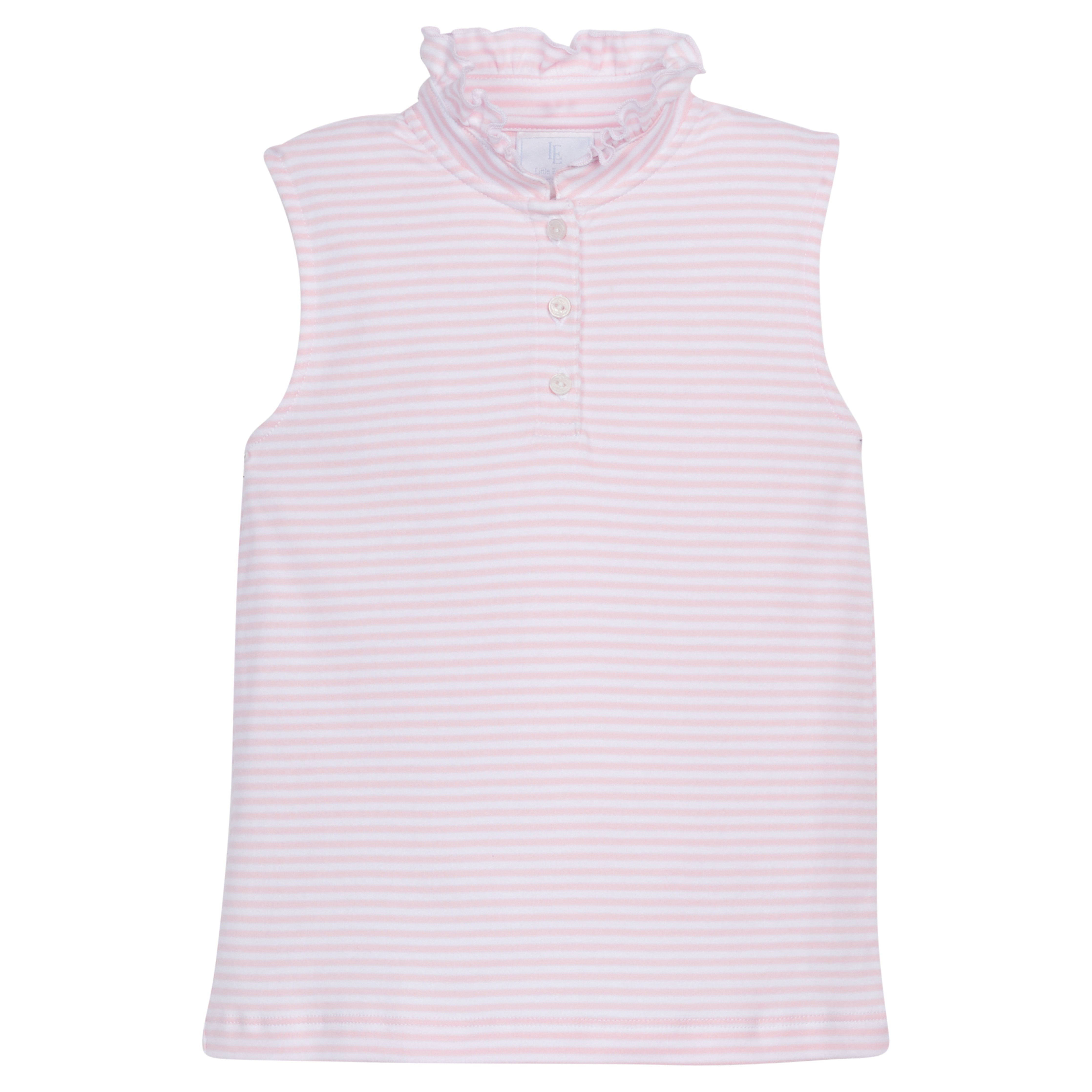 Sleeveless Hastings Polo - Light Pink Stripe