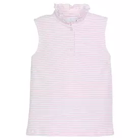 Sleeveless Hastings Polo - Light Pink Stripe