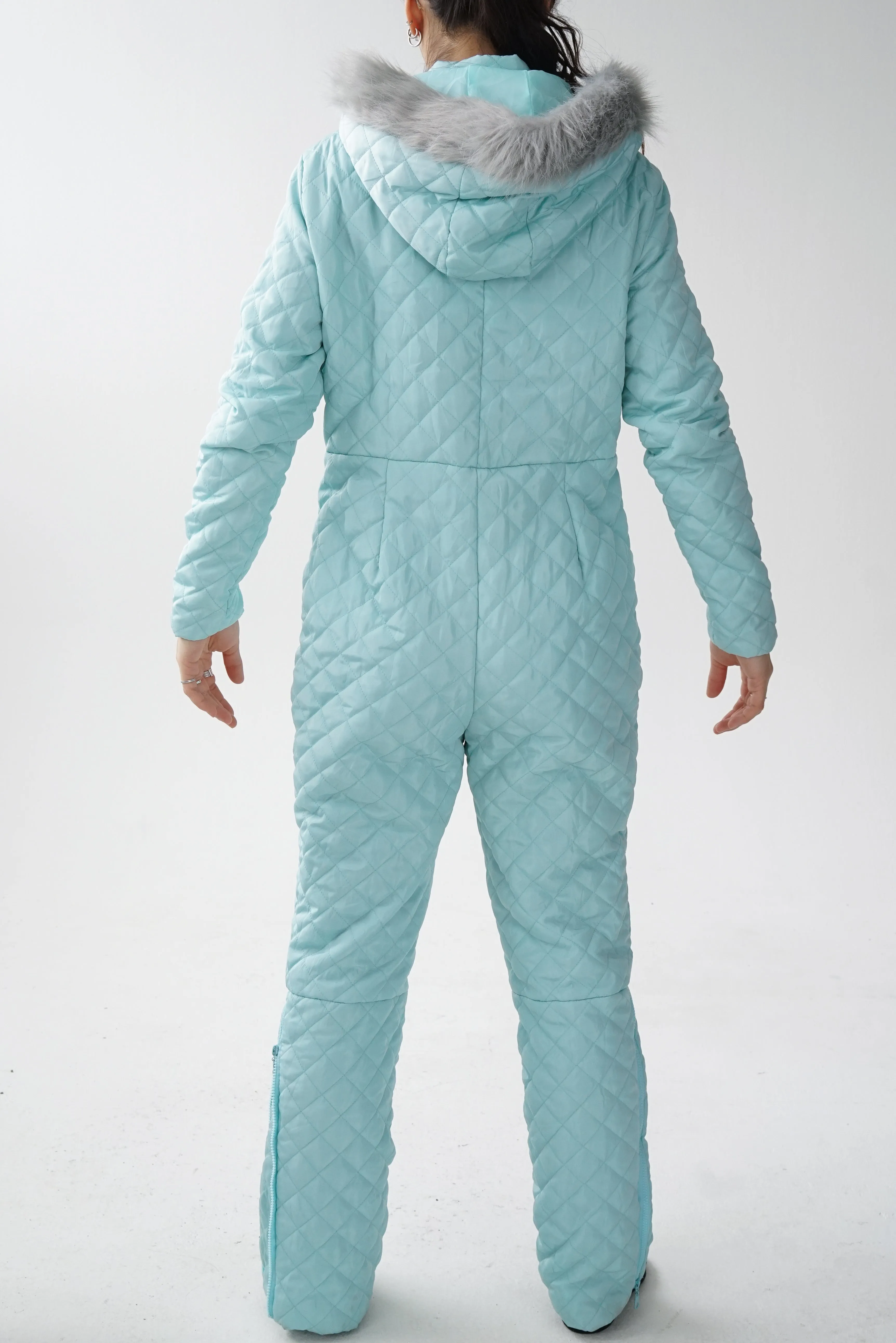 Snow Suit vintage léger turquoise pour femme taille M