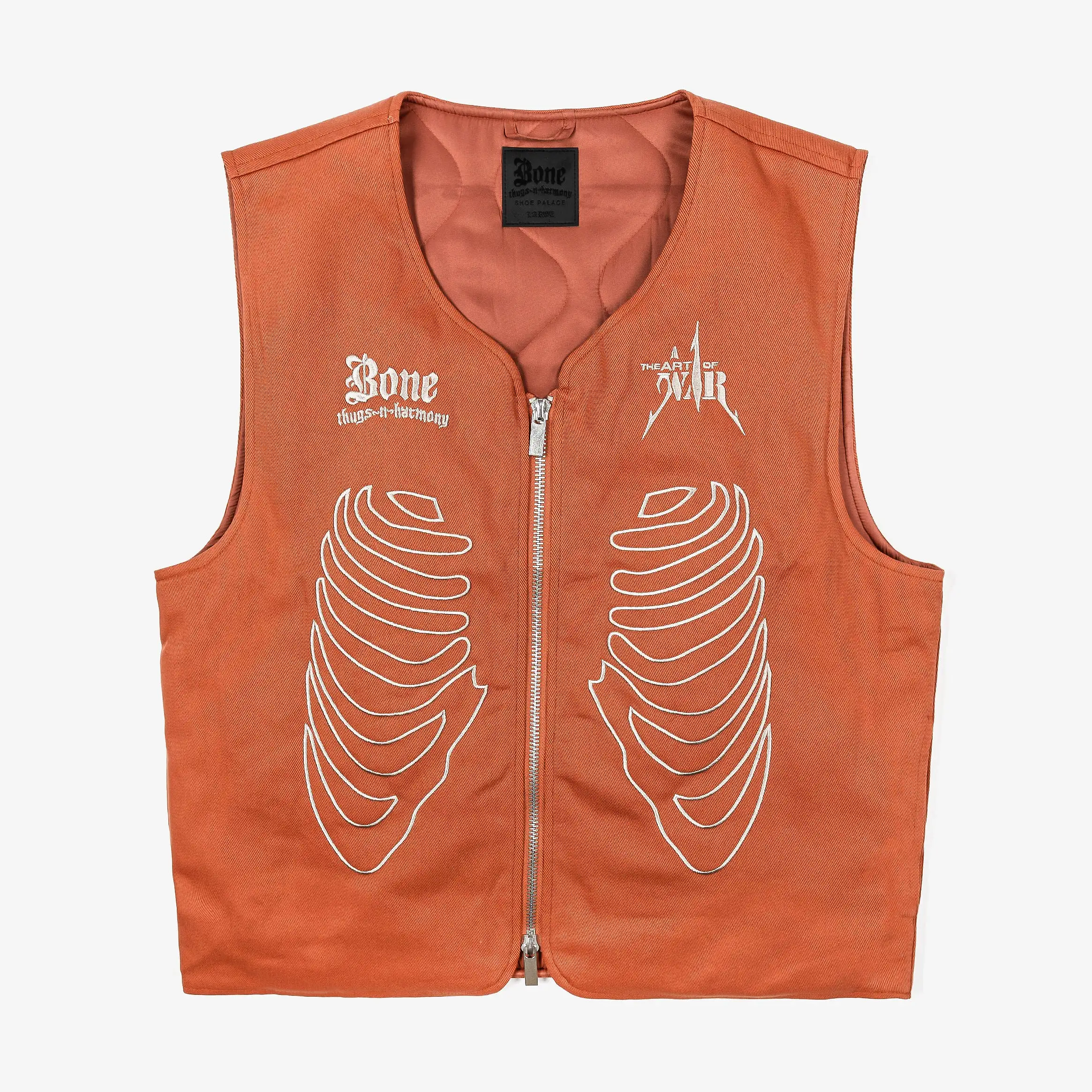 SP x Bone Thugs N Harmony Skeleton Canvas Mens Vest (Rust)