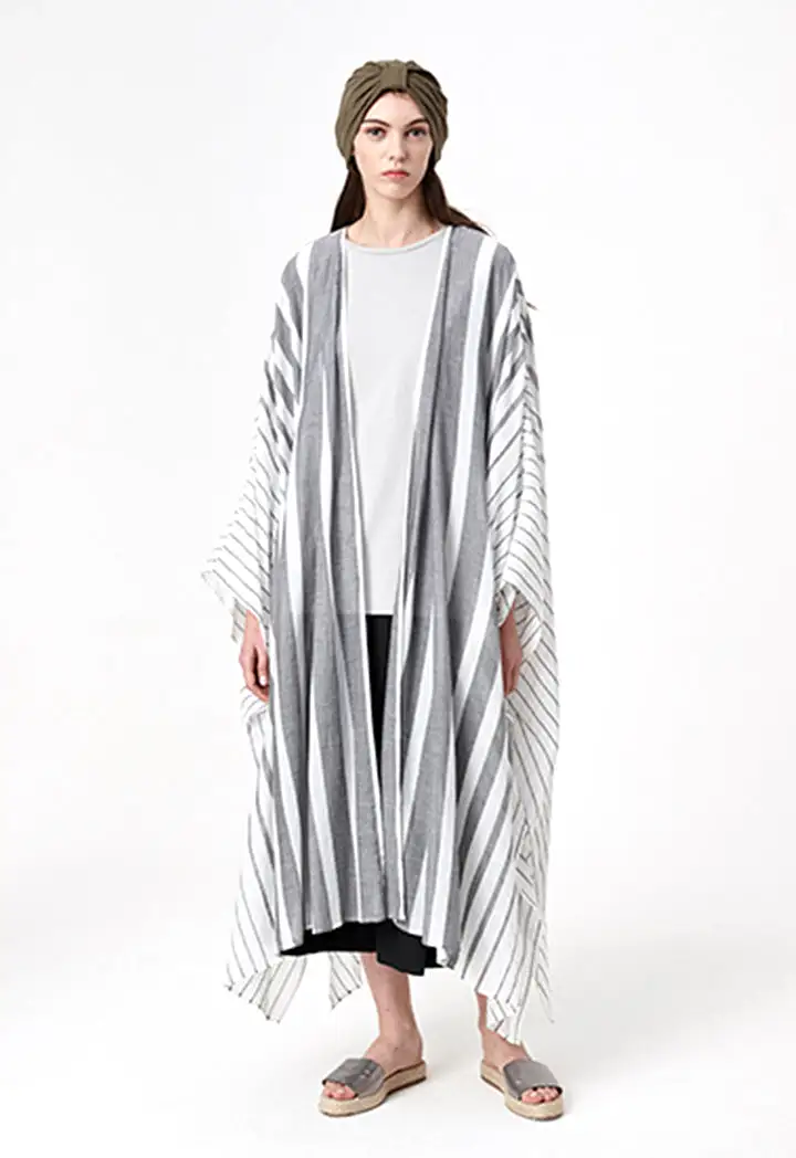 Stripes Grey Abaya