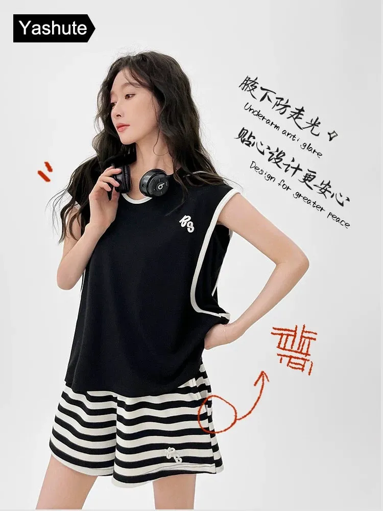 Summer pajamas for women, modal short-sleeved shorts set, high-end, simple, cool and thin, can be worn outside as home clothes