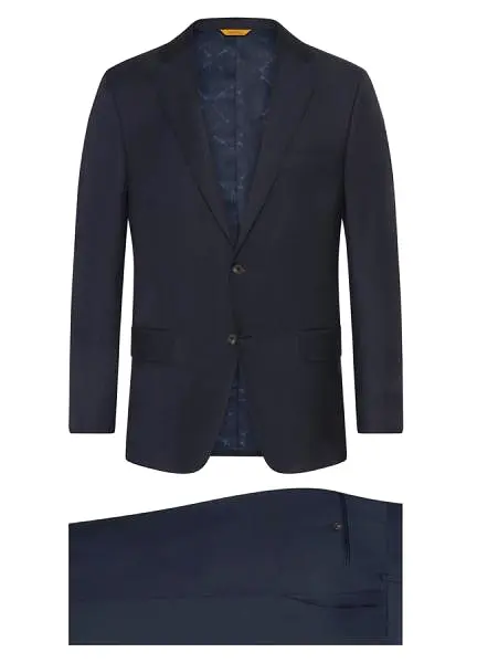 SUPER 140S WOOL NAVY SHARKSKIN SUIT