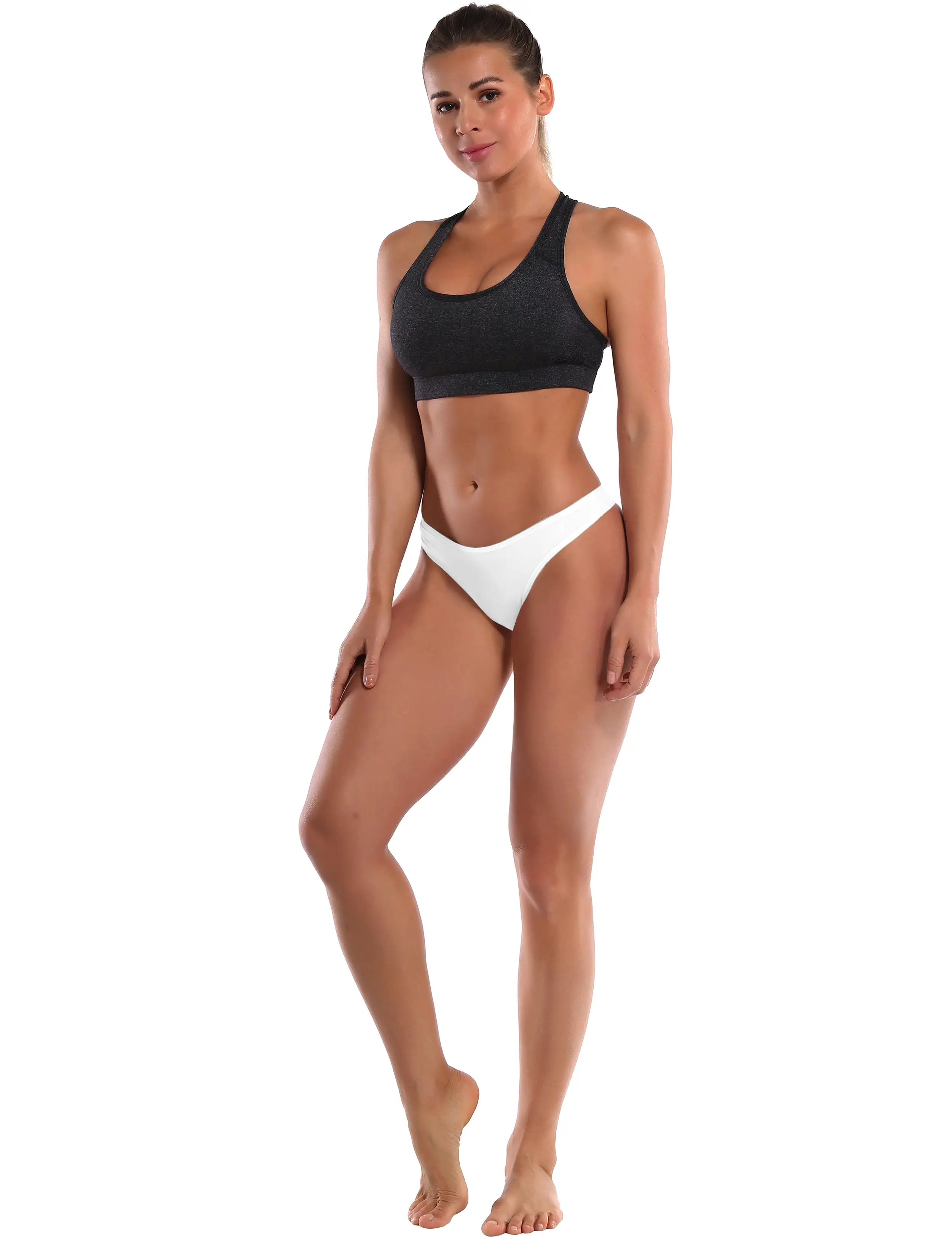 Super Soft Modal Sports Thongs underwear white_yogastudio