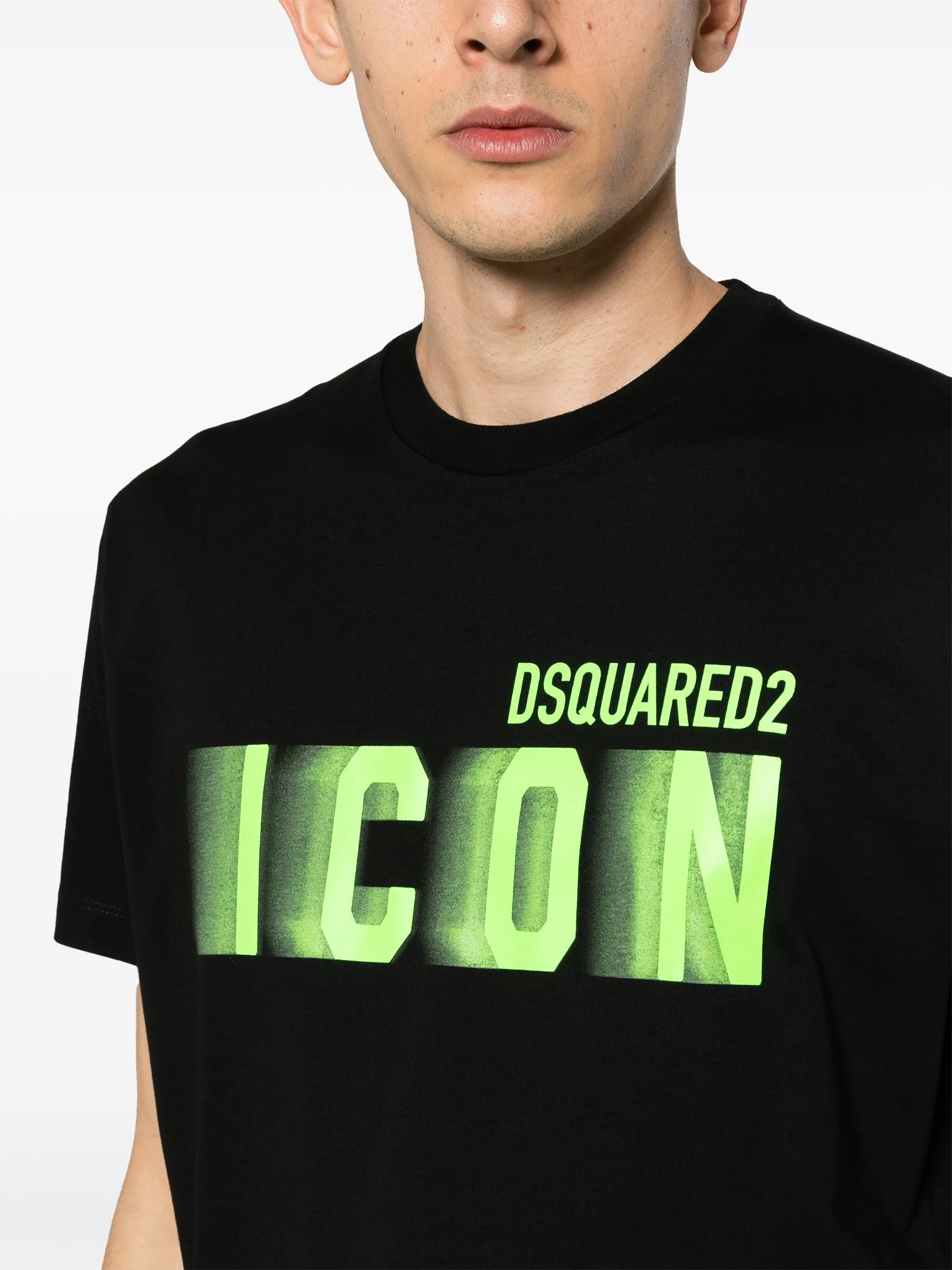 T-shirt DSQUARED2 stampa logo Icon Blur nera