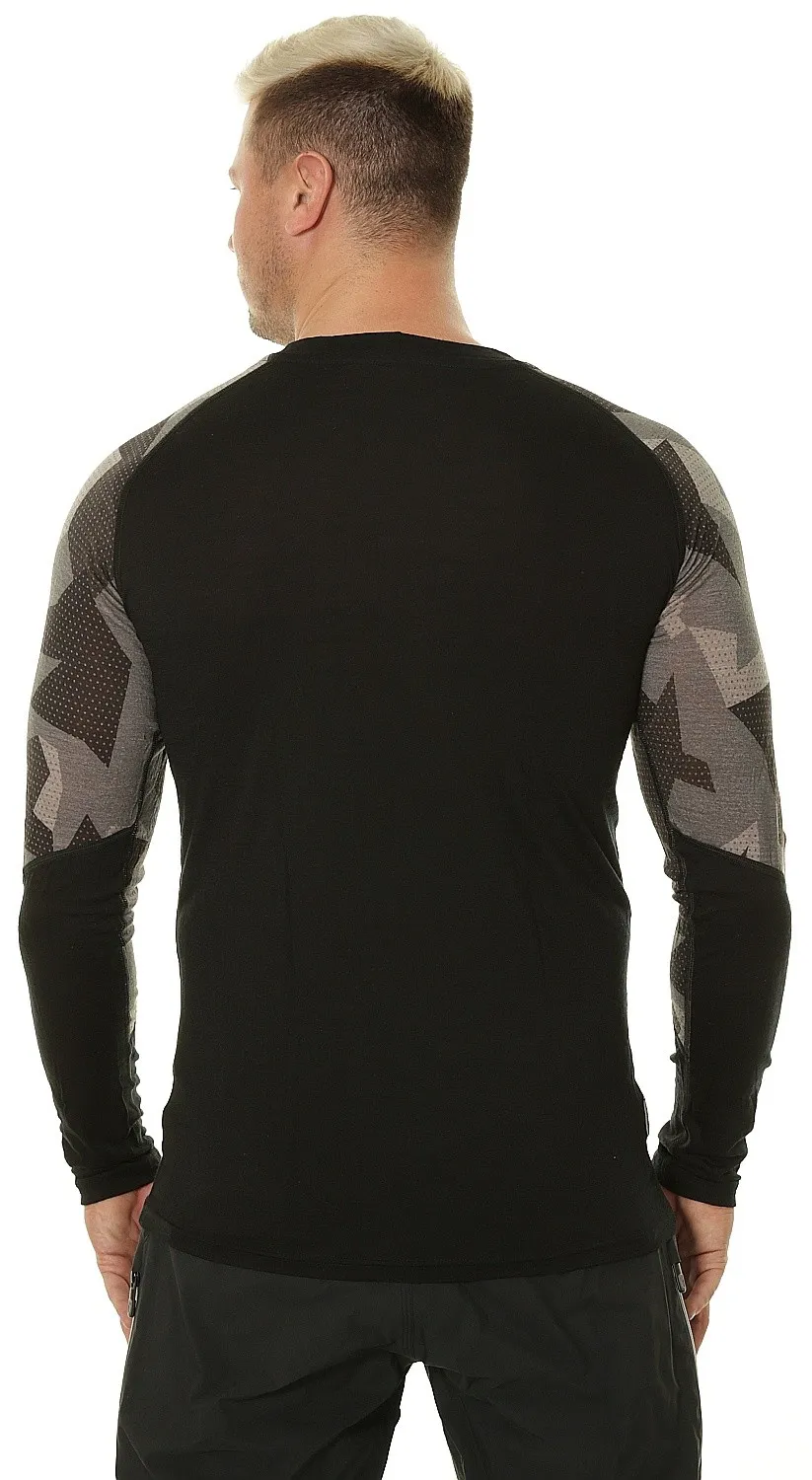 T-Shirt Sensor Merino Impress LS - Black/Camo - men´s