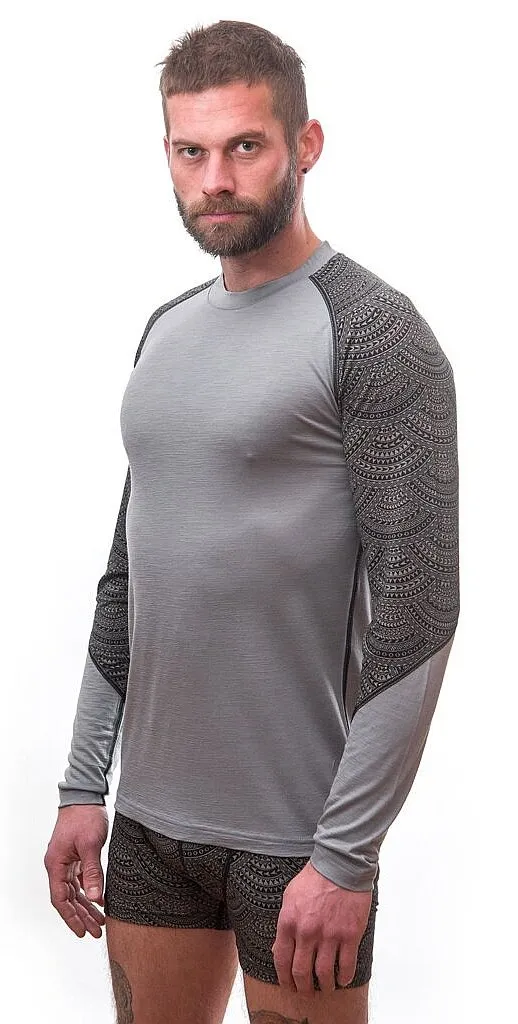 T-Shirt Sensor Merino Impress LS - Grey/Maori - men´s