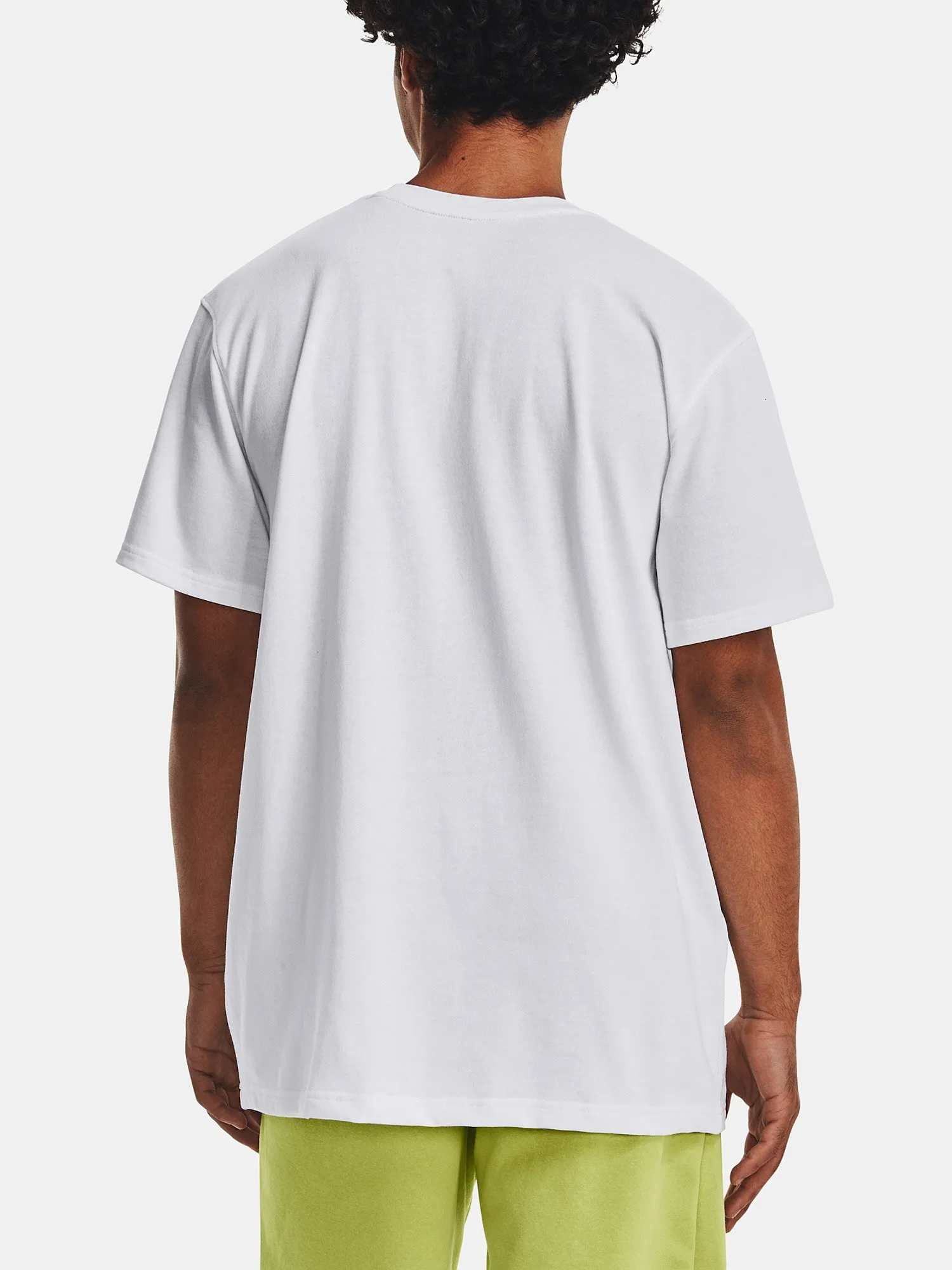 T-Shirt Under Armour Logo Embroidered Heavyweight - White/Black - men´s