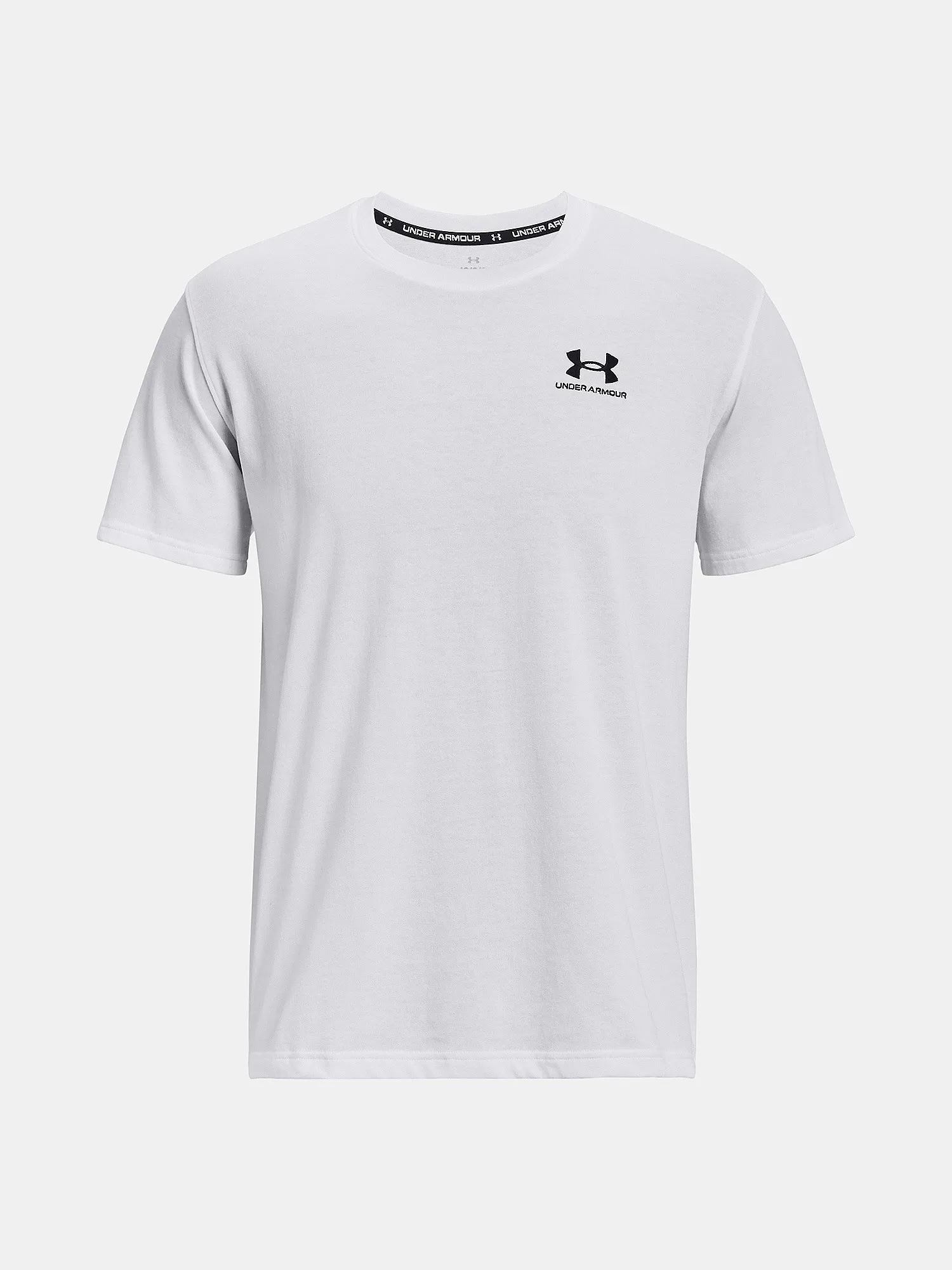 T-Shirt Under Armour Logo Embroidered Heavyweight - White/Black - men´s