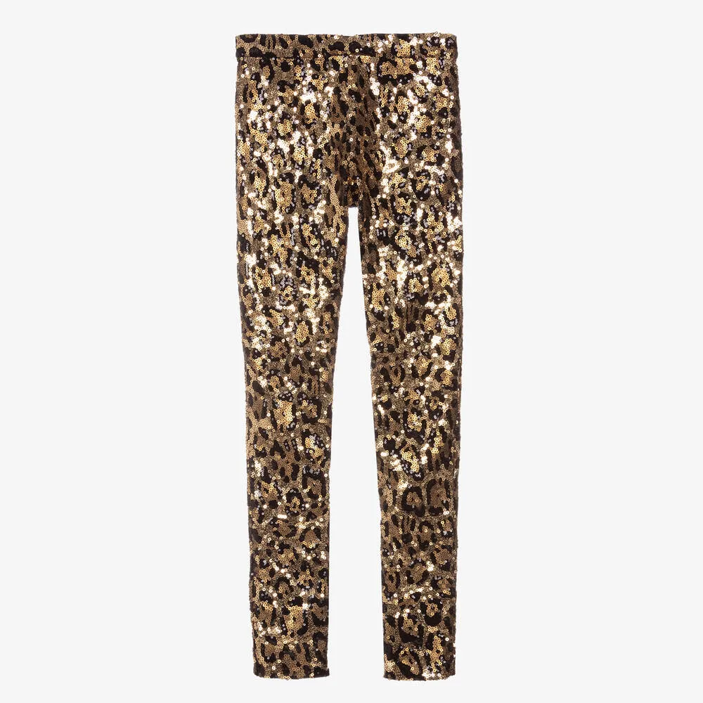 Teen Leopard Sequin Leggings