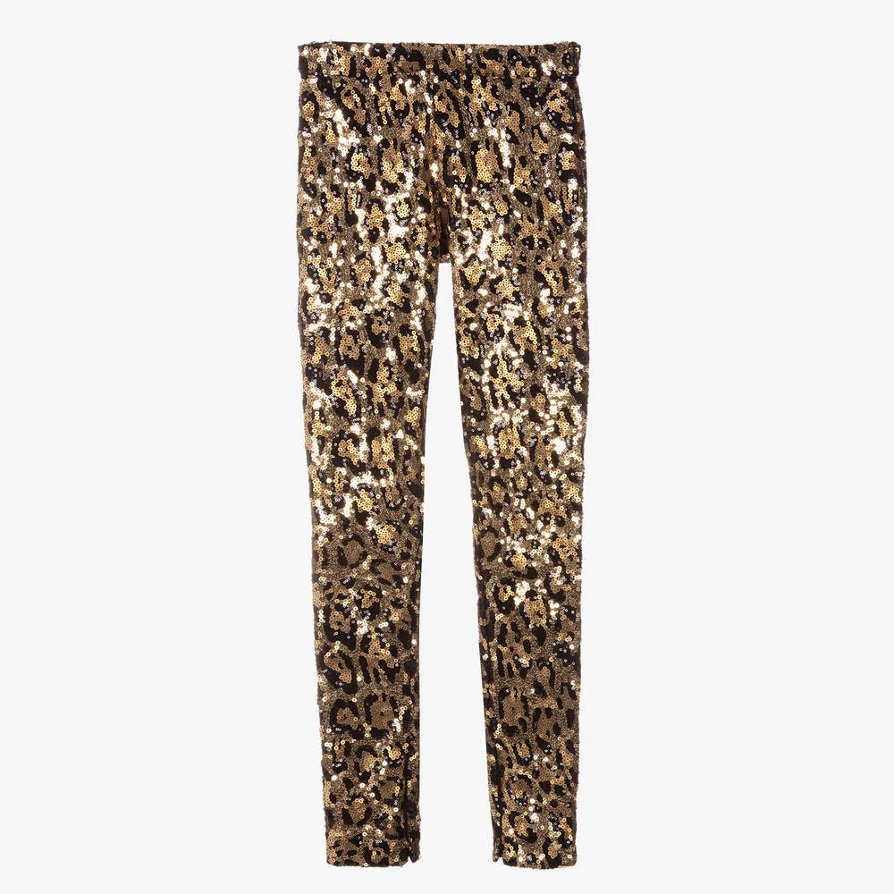 Teen Leopard Sequin Leggings