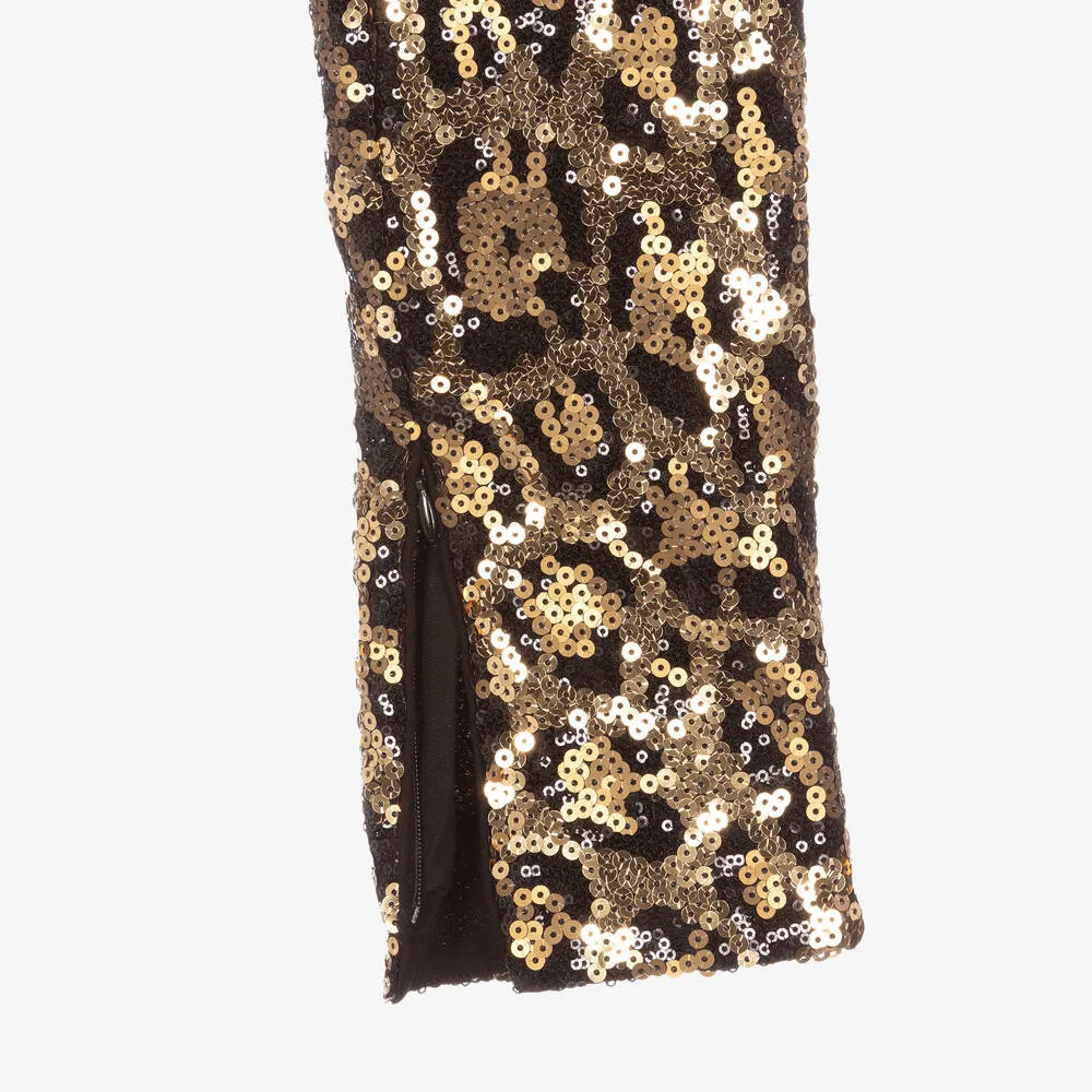 Teen Leopard Sequin Leggings