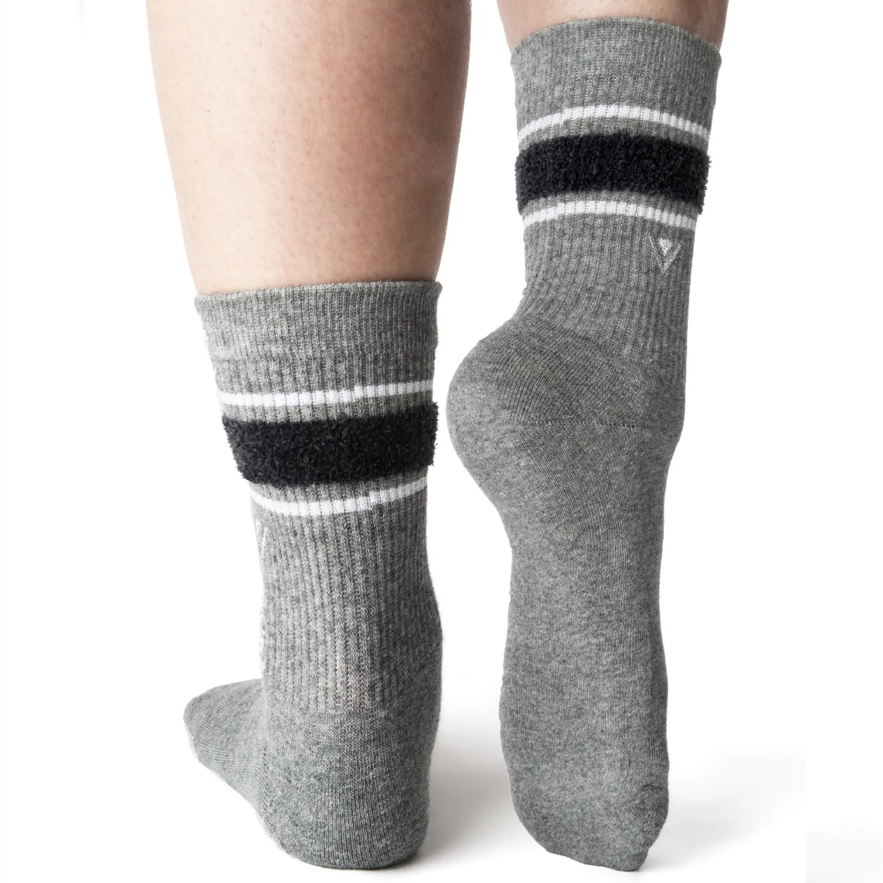 Terry - Gray Crew Socks (Non-grip)