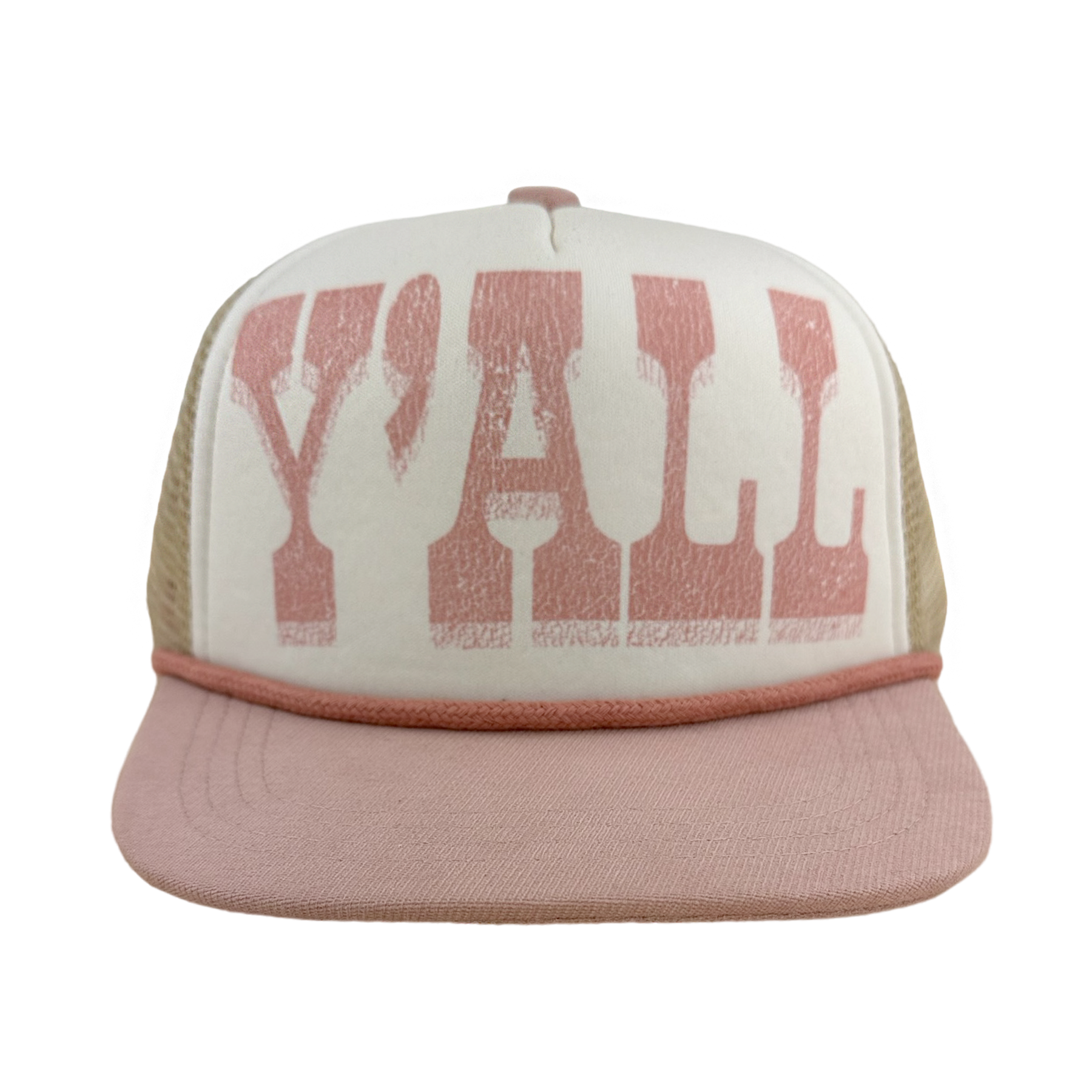 Tiny Whales Y'ALL Natural / Blush Trucker Hat