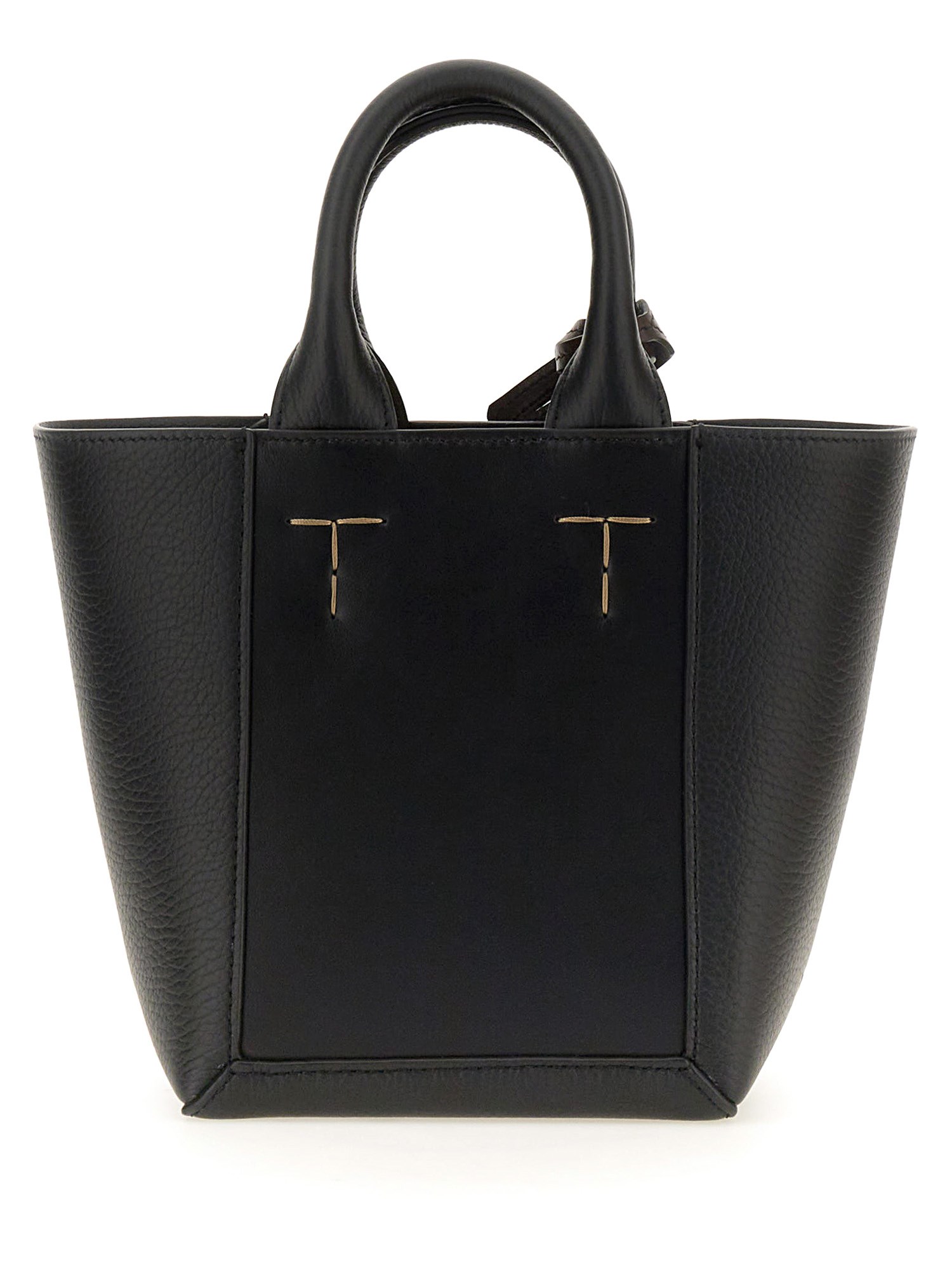 TOD'S    LEATHER LOGO SHOPPING BAG