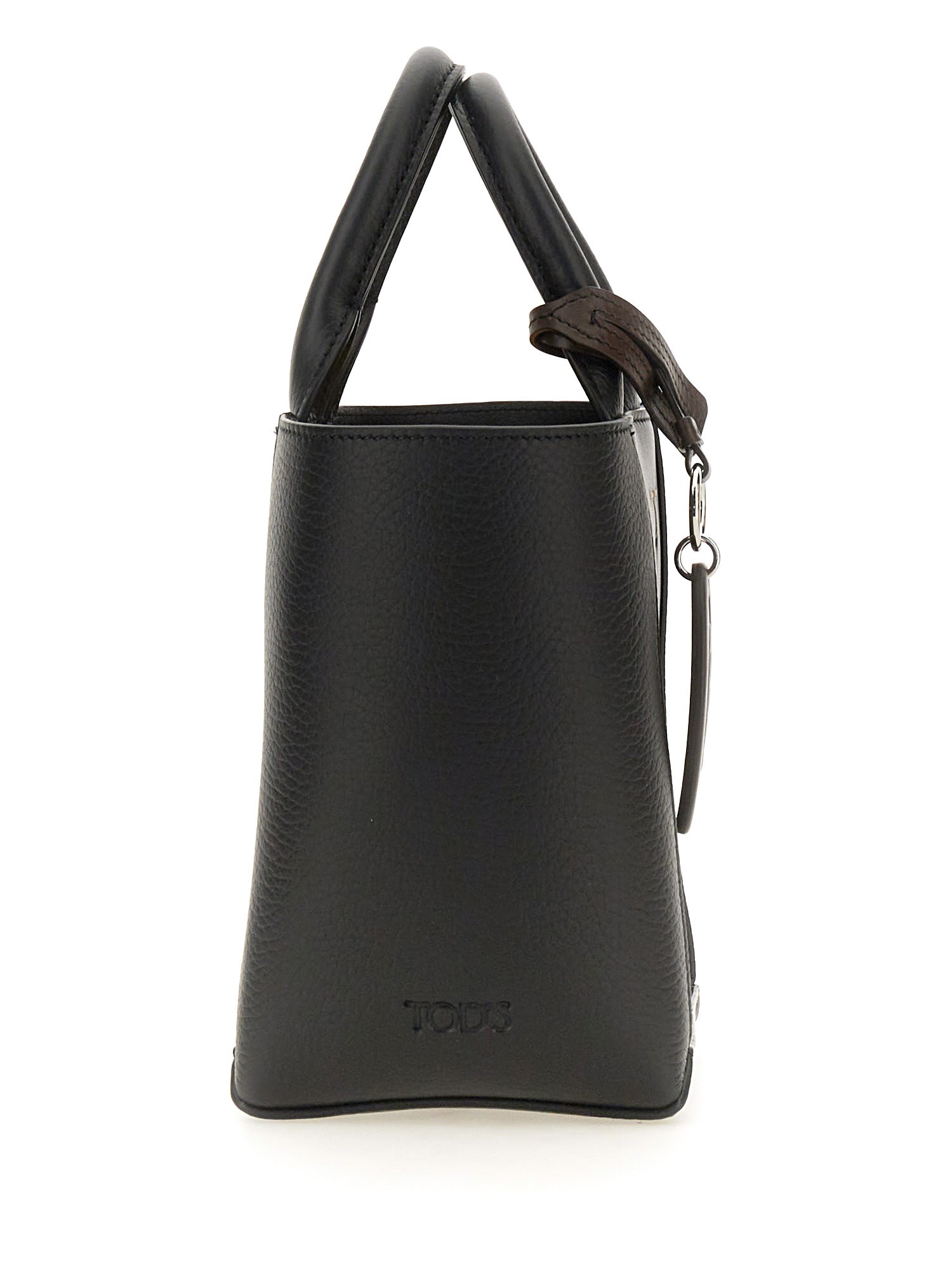 TOD'S    LEATHER LOGO SHOPPING BAG