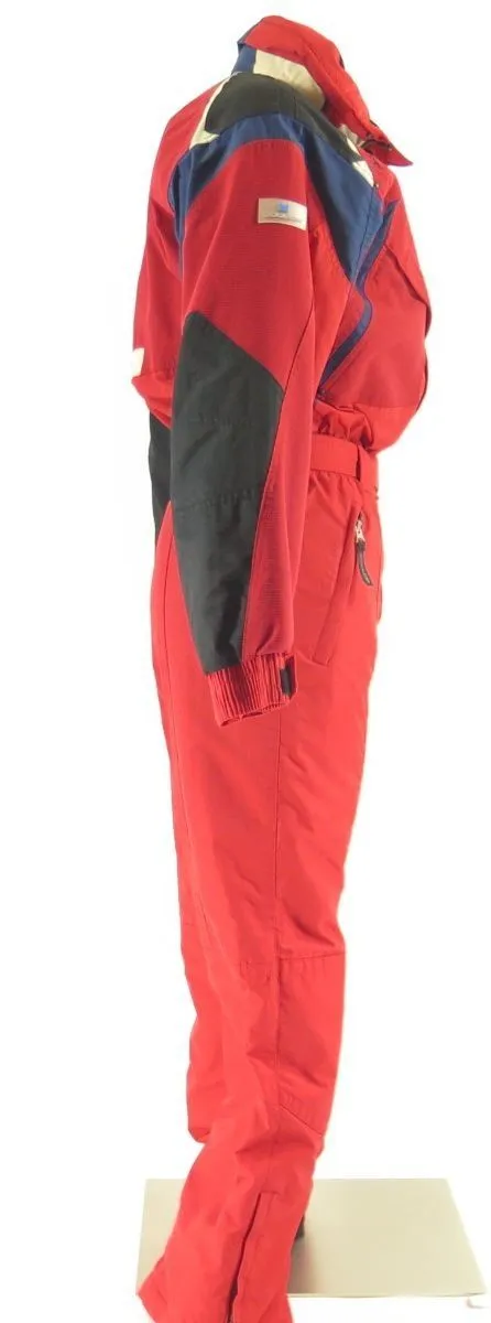 Vintage 90s Couloir Ski Suit Womens 16 Retro Slopes Snowboard Red Insulated Hood