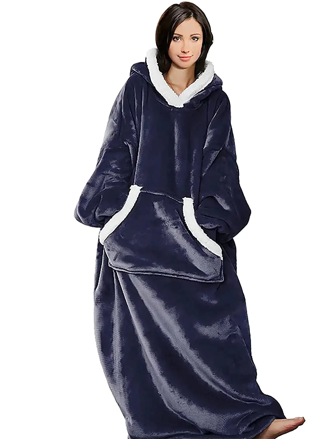 Women's Cozy Fleece Hooded Blanket Pajama Loungewear - Luxurious Cotton Comfort