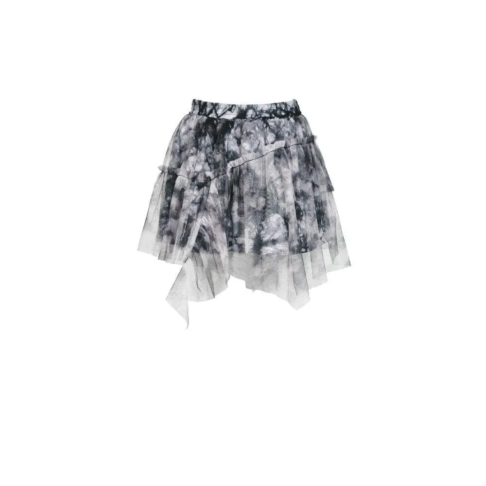 Women's Gothic Tie-dye Mesh Skirts