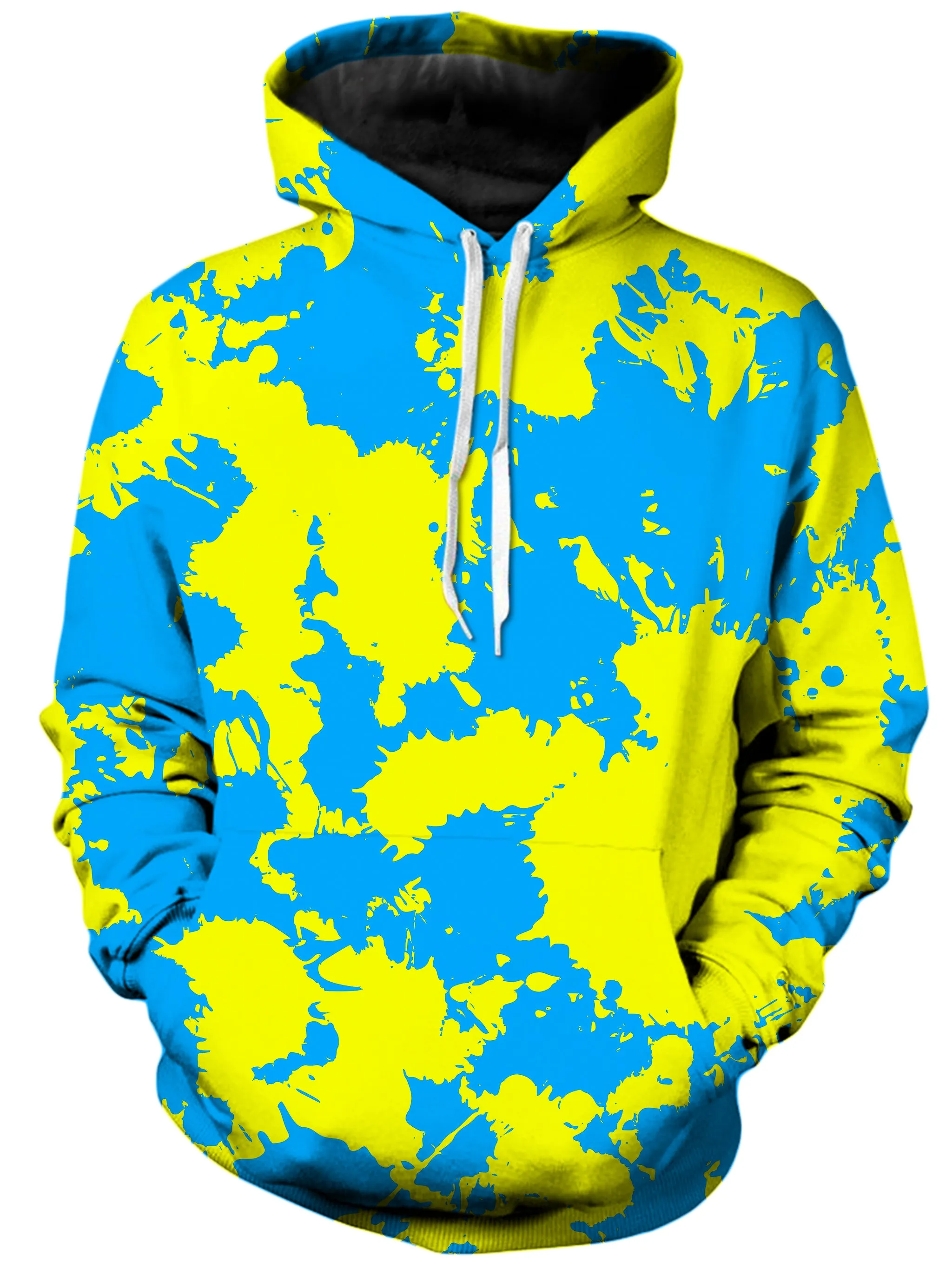 Yellow and Blue Paint Splatter Hoodie and Leggings Combo