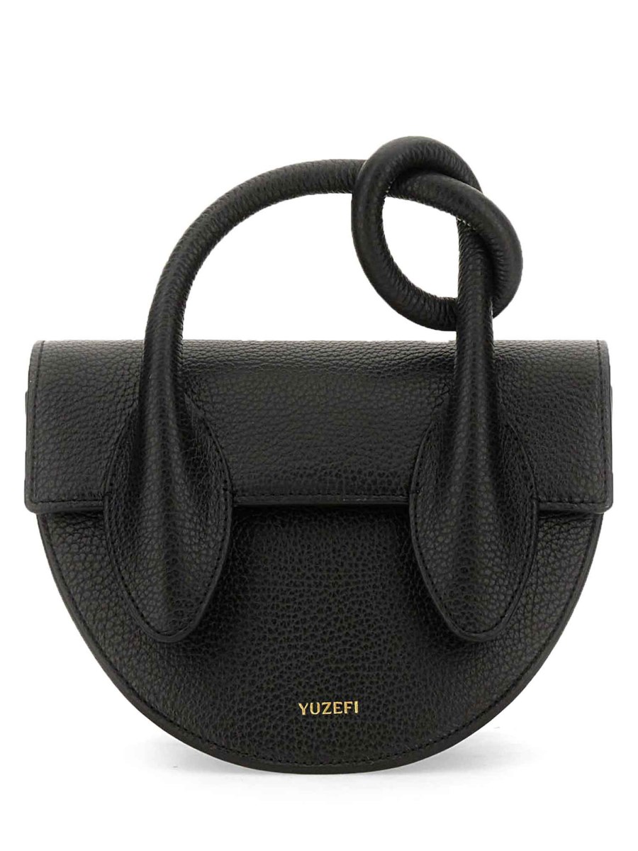 YUZEFI    LEATHER PRETZEL BAG